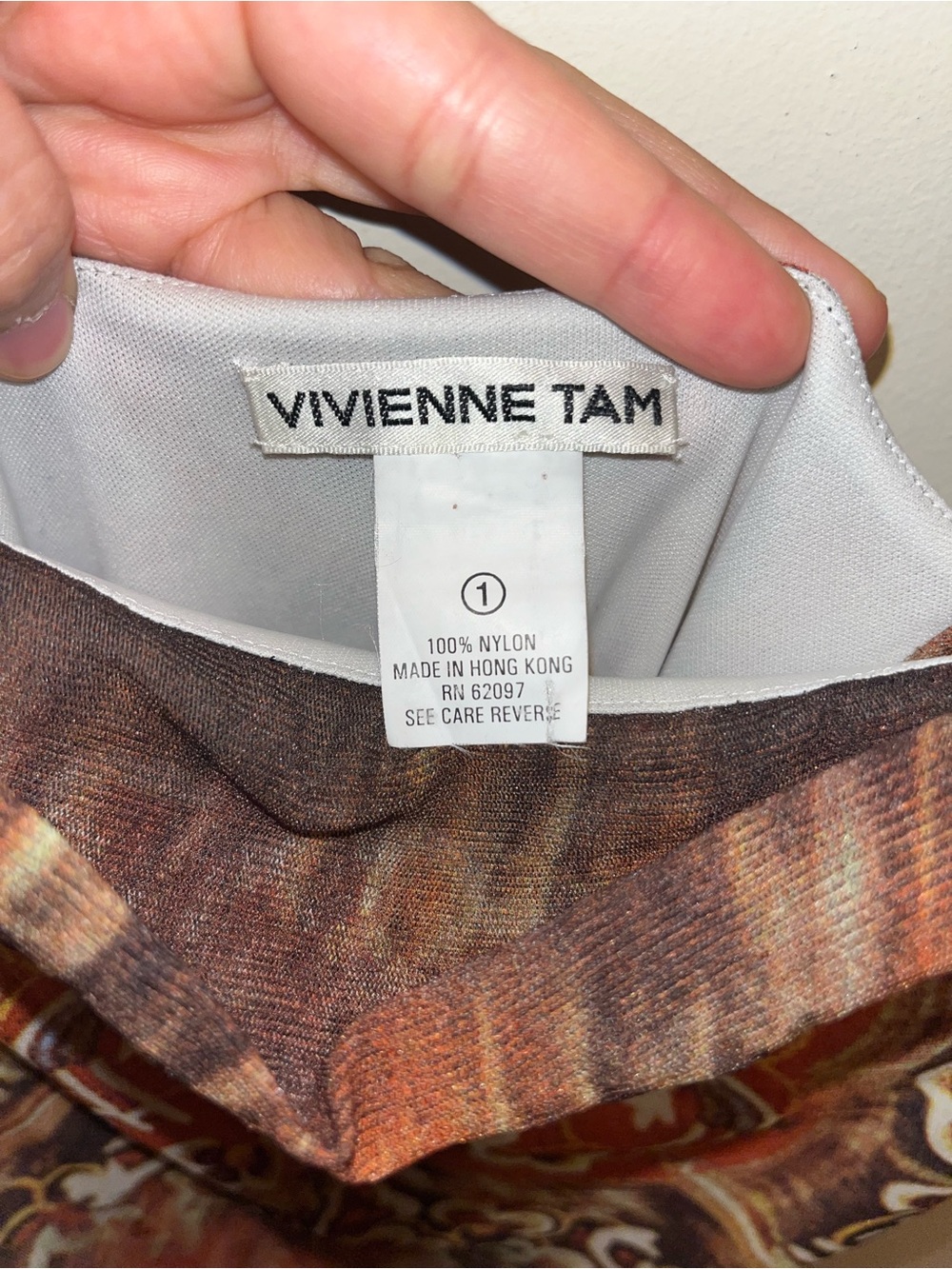 Vivienne Tam Brown Rust Print Dress - Picture 2 of 4